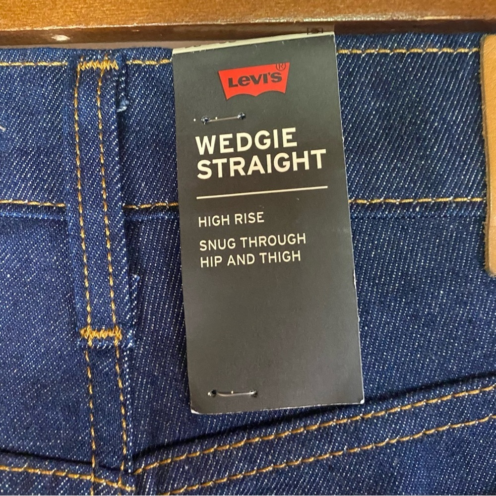 Levi's Dark Blue Straight Leg Jeans with Fringe Pocket - Picture 10 of 15